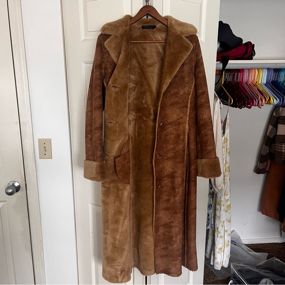 Vintage Full Length Faux Fur Coat - Picture 8 of 15